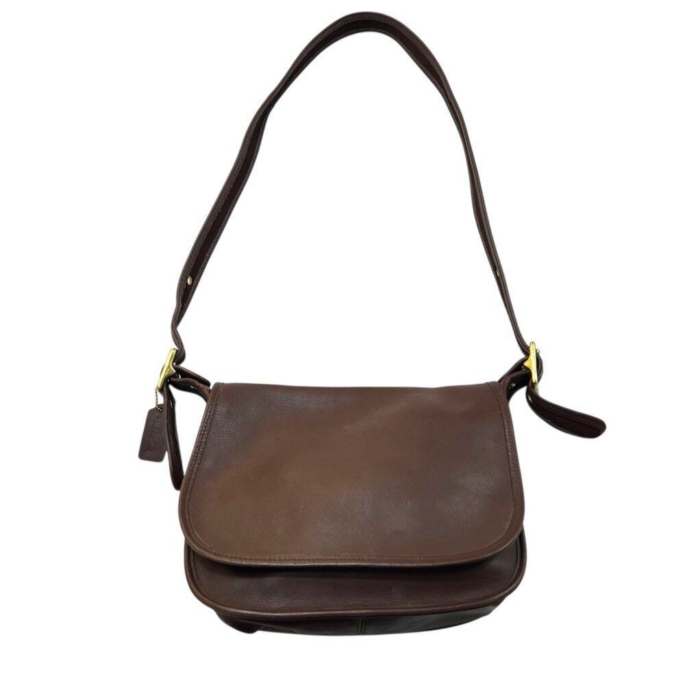 Vintage Coach Patricia Legacy Saddle Crossbody Bag Dark Brown Leather 9951 - Picture 3 of 11